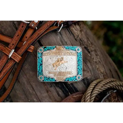 Turquoise Belt Buckles -  Crushed Turquoise Buckles